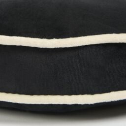 OHS Ultra Soft Velvet Round Seat Cushion Pleated Floor Pillow in Black - Size: 40 cm x 40 cm - thumbnail 5