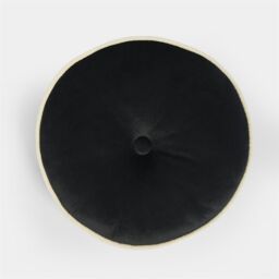 OHS Ultra Soft Velvet Round Seat Cushion Pleated Floor Pillow in Black - Size: 40 cm x 40 cm - thumbnail 4