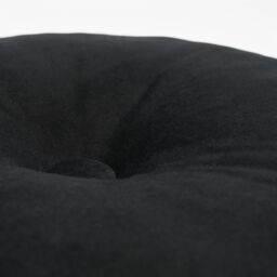 OHS Ultra Soft Velvet Round Seat Cushion Pleated Floor Pillow in Black - Size: 40 cm x 40 cm - thumbnail 2