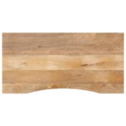 Berkfield Home Desk Top with Curve 120x60x2.5 cm Solid Wood Rough Mango in Brown - thumbnail 2