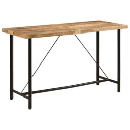 Berkfield Home Bar Table 180x70x107 cm Solid Wood Mango & Iron in Brown - Size: 180 x 70 x 107 cm - thumbnail 1