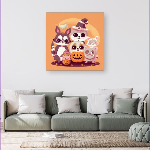Warren Reed - Designer Pets Trick Or Treat Canvas - Size: w40 inch x h40 inch - image 1