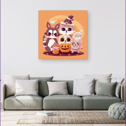 Warren Reed - Designer Pets Trick Or Treat Canvas - Size: w40 inch x h40 inch - thumbnail 1