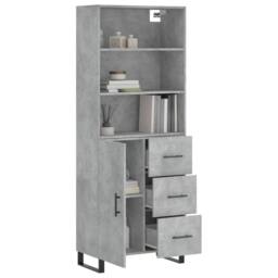 Berkfield Home Highboard Concrete Grey 69.5x34x180 cm Engineered Wood - thumbnail 3