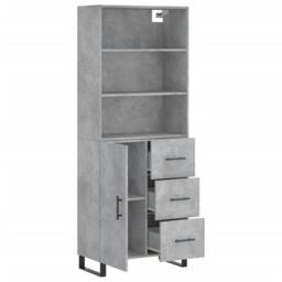 Berkfield Home Highboard Concrete Grey 69.5x34x180 cm Engineered Wood - thumbnail 4