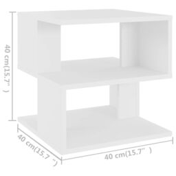 Berkfield Home Side Table White 40x40x40 cm Engineered Wood - Size: 40 x 40 x 40 cm - thumbnail 6
