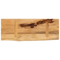Berkfield Home Table Top 70x40x3.8 cm Live Edge Solid Wood Rough Mango in Brown - thumbnail 5