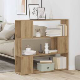 Berkfield Home Book Cabinet/Room Divider Artisan Oak 100x24x94 cm in Brown - Size: 100 x 24 x 94 cm - thumbnail 3