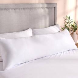 OHS Microfibre Bolster Pillow Soft Back Body Support Bed Cushion in White - thumbnail 2