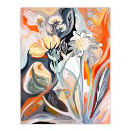 "Artery8 Abstract Wildflowers Bright Floral Folk Art Wall Art Print - Size: W12"" x H16""" - thumbnail 1