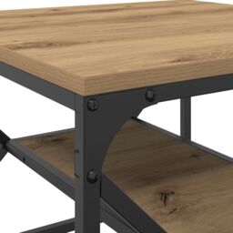 Berkfield Home Coffee Table with Shelf, Artisan Oak, 51x50x40 cm, Made from Engineered Wood in Brown - Size: 51 x 50 x 40 cm - thumbnail 8