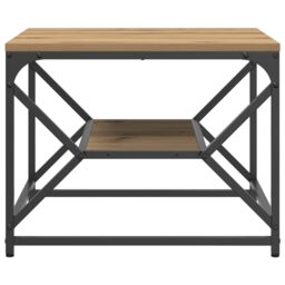 Berkfield Home Coffee Table with Shelf, Artisan Oak, 51x50x40 cm, Made from Engineered Wood in Brown - Size: 51 x 50 x 40 cm - thumbnail 6