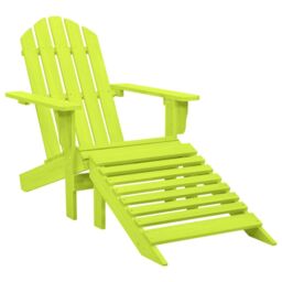 Berkfield Home Garden Adirondack Chair with Ottoman Solid Fir Wood Green