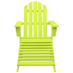 Berkfield Home Garden Adirondack Chair with Ottoman Solid Fir Wood Green - thumbnail 2