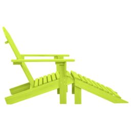 Berkfield Home Garden Adirondack Chair with Ottoman Solid Fir Wood Green - thumbnail 3