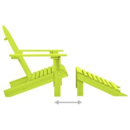 Berkfield Home Garden Adirondack Chair with Ottoman Solid Fir Wood Green - thumbnail 5