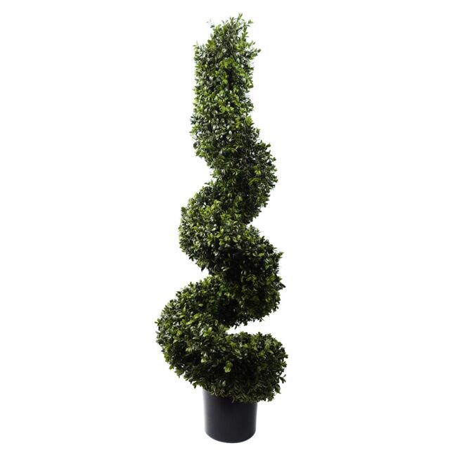 Leaf 120cm Spiral Boxwood Artificial Tree UV Resistant Outdoor in Green - image 1