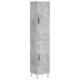 Berkfield Home Highboard Concrete Grey 34.5x34x180 cm Engineered Wood - thumbnail 1