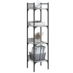Berkfield Home Decorative Bookshelf 4-Tier Grey Sonoma 35x30x138.5 cm Engineered Wood - thumbnail 4