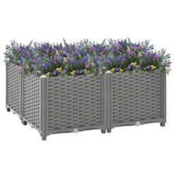 Berkfield Home Raised Bed 80x80x38 cm Polypropylene in Grey - Size: 80 x 80 x 38 cm - thumbnail 3