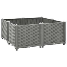 Berkfield Home Raised Bed 80x80x38 cm Polypropylene in Grey - Size: 80 x 80 x 38 cm - thumbnail 2