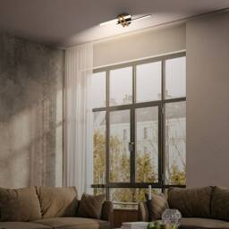 BRILONER LED Ceiling Light Flush Lamp Warm White Bedroom 18W, 2000lm Black Wood - thumbnail 4