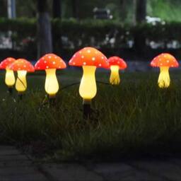 Obasyhig 12 LEDs Outdoor Solar-Powered Glowing Mushroom Lights - thumbnail 6