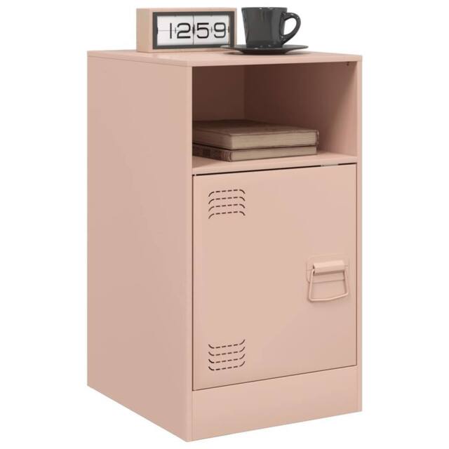 Berkfield Home Stylish Bedside Cabinets 2pcs Pink 34.5x39x62 cm Steel - image 1