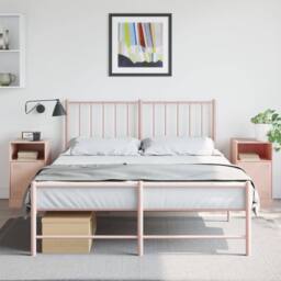 Berkfield Home Stylish Bedside Cabinets 2pcs Pink 34.5x39x62 cm Steel - thumbnail 2