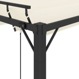 Berkfield Home Gazebo with Louvered Roof 3x3 m Cream Fabric & Aluminium in Beige - thumbnail 6