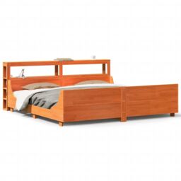 Berkfield Home Bed Frame without Mattress Wax Brown 180x200 cm Super King Solid Wood Pine - thumbnail 2