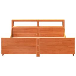 Berkfield Home Bed Frame without Mattress Wax Brown 180x200 cm Super King Solid Wood Pine - thumbnail 4