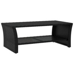 Berkfield Home Coffee Table Black 100x50x40 cm Poly Rattan - Size: 100 x 50 x 40 cm - thumbnail 2