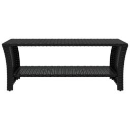 Berkfield Home Coffee Table Black 100x50x40 cm Poly Rattan - Size: 100 x 50 x 40 cm - thumbnail 3
