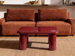 Vente-unique MDF Coffee Table - Lacquered Bordeaux - TAMISDA in Burgundy - thumbnail 3