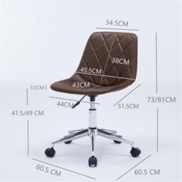 FURNITURE ONE Office Chair, Leather Suede, Adjustable Height, Swivel, 150kg Load 1 Pack in Brown - thumbnail 2