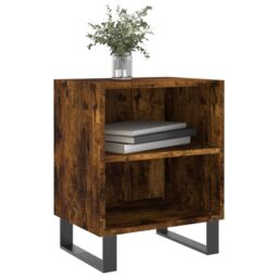 Berkfield Home Bedside Cabinet Smoked Oak 40x30x50 cm Engineered Wood in Brown - Size: 40 x 30 x 50 cm - thumbnail 3