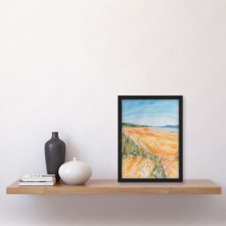 "Artery8 Woolacombe Beach Seaside Landscape Watercolour Framed Art Print - Size: W12"" x H16""" - thumbnail 4