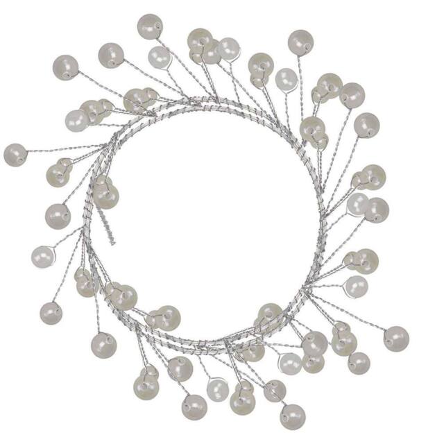 VFM e-Store Christmas Pearl Garland Decoration 100cm x 3cm Cream X 1 - Size: 100 cm x 3 cm - image 1