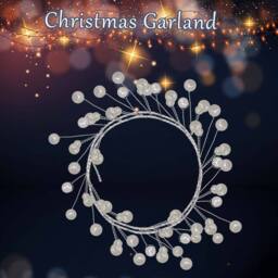 VFM e-Store Christmas Pearl Garland Decoration 100cm x 3cm Cream X 1 - Size: 100 cm x 3 cm - thumbnail 3