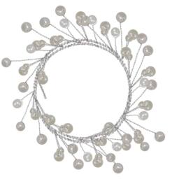 VFM e-Store Christmas Pearl Garland Decoration 100cm x 3cm Cream X 1 - Size: 100 cm x 3 cm - thumbnail 1