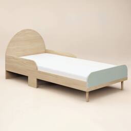 Flair Noah Single Curved Headboard Bed Oak in Green - thumbnail 4
