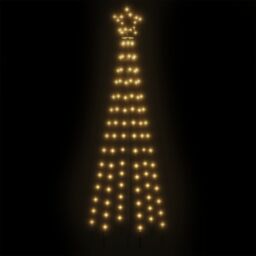 Berkfield Home Christmas Cone Tree Warm White 108 LEDs 70x180 cm - thumbnail 4