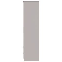 Ready Assembled 2 U Windsor Tall Triple 2 Drawer Mirror + Drawer Wardrobe (Ready Assembled) in Taupe - thumbnail 2