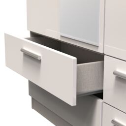 Ready Assembled 2 U Windsor Tall Triple 2 Drawer Mirror + Drawer Wardrobe (Ready Assembled) in Taupe - thumbnail 7