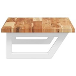 Berkfield Home Basin Shelf Wall Mounted Steel & Solid Wood Acacia in Brown - thumbnail 5
