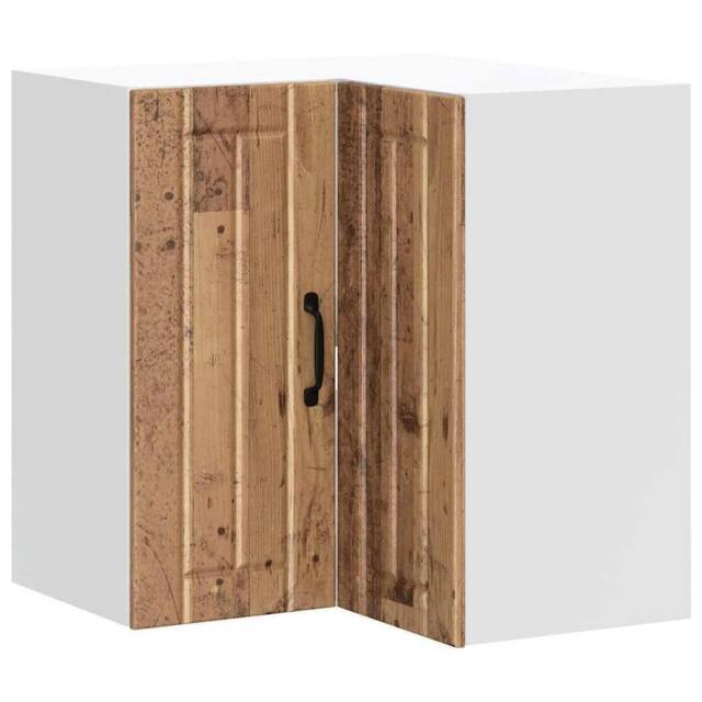 Berkfield Home Kitchen Wall Corner Cabinet Lucca Old Wood Engineered Wood in Brown - image 1
