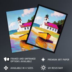 "Artery8 Boat by Small German Chapel Coastal Landscape Wall Art Print - Size: W18"" x H24""" - thumbnail 2