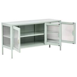 Wyld and Coco Mint Green Steel 3-Door Sideboard - Industrial Office Storage - thumbnail 5