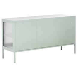 Wyld and Coco Mint Green Steel 3-Door Sideboard - Industrial Office Storage - thumbnail 7